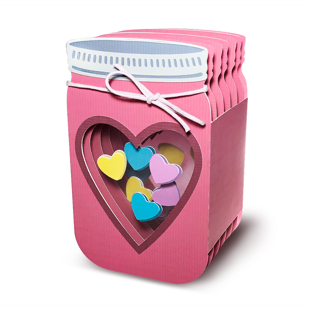Download 3d Mason Jar Box Card For Valentine S Day