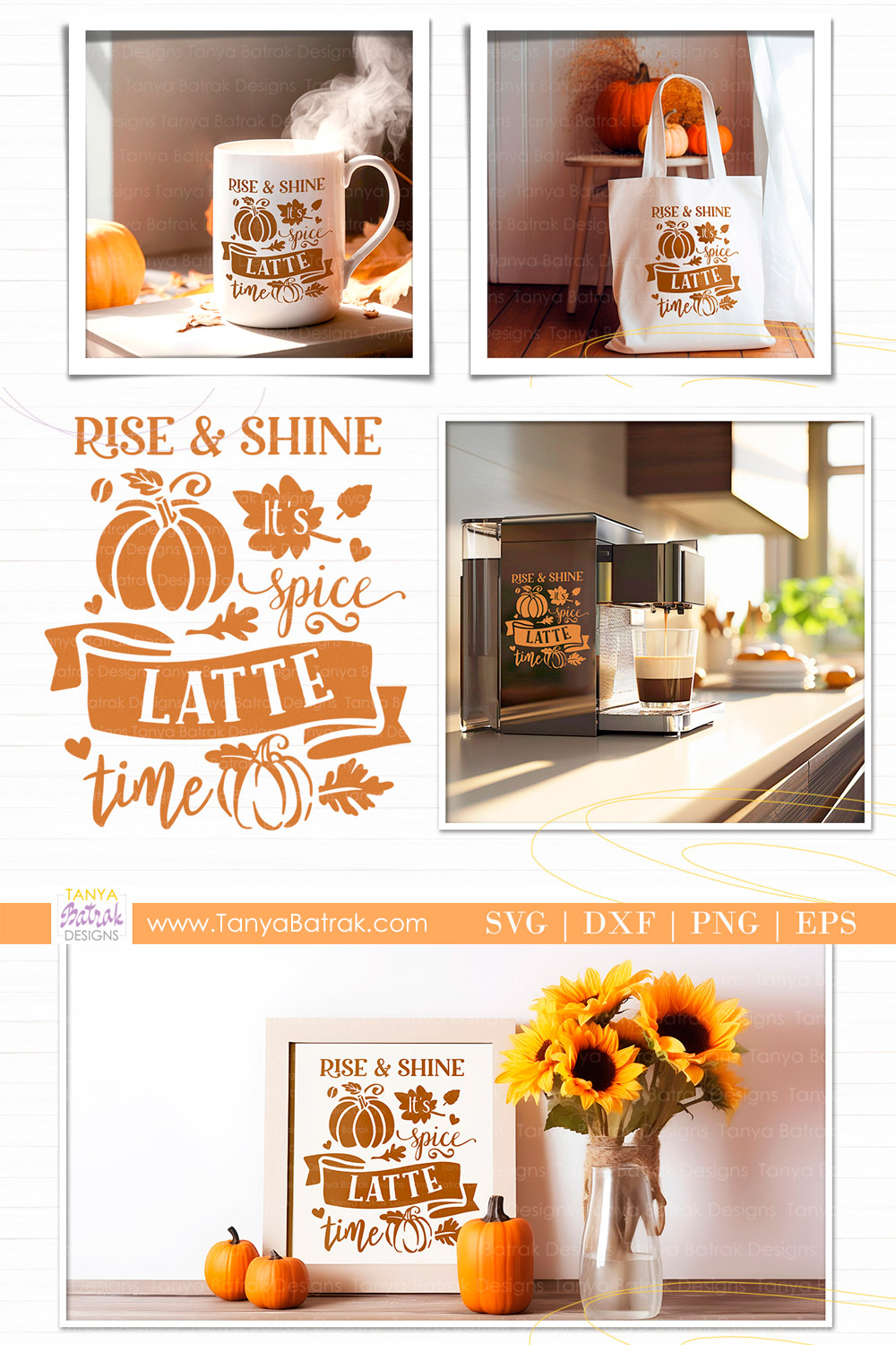 Rise Shine It s Pumpkin Latte Spice Time SVG Free Fall SVG