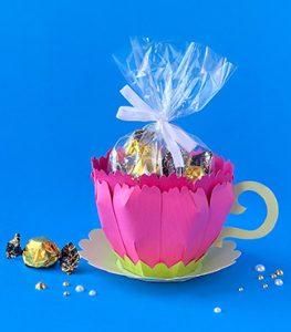 3D Paper Peony Flower Cup Gift Box SVG