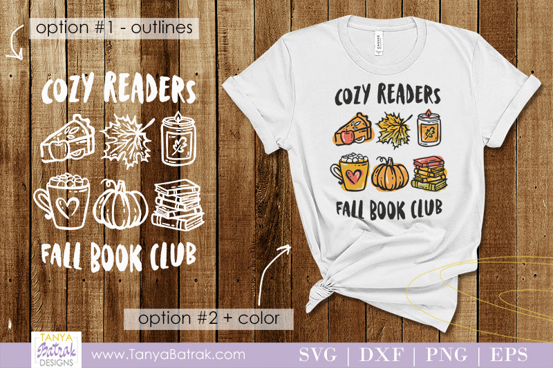 Cozy Reader Fall Book Club SVG