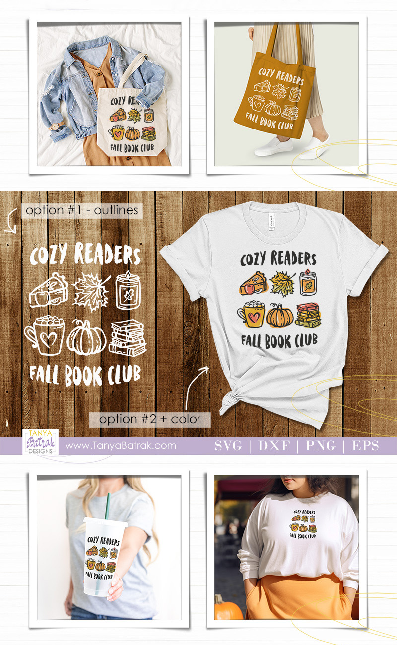 Cozy Reader Fall Book Club SVG