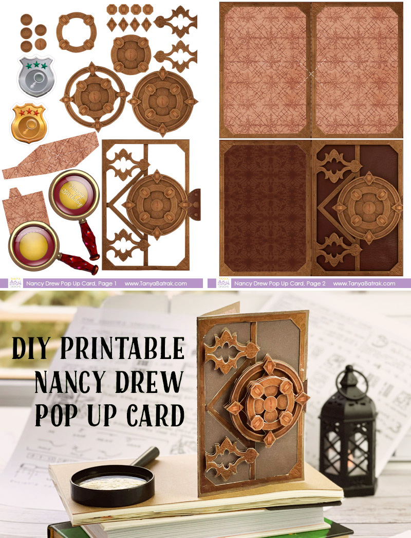 DIY Pop Up Card Nancy Drew Mystery of the Seven Keys