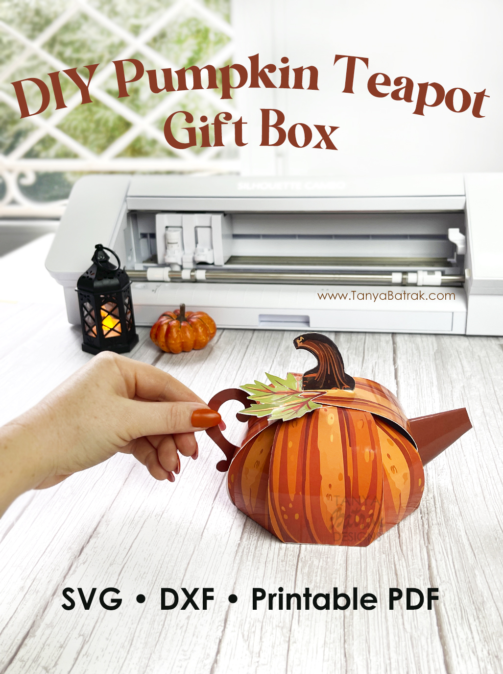 DIY Pumpkin Teapot Gift Box SVG