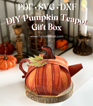 DIY Pumpkin Teapot Gift Box SVG