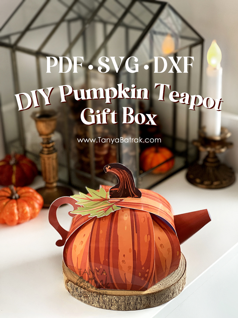 DIY Pumpkin Teapot Gift Box SVG